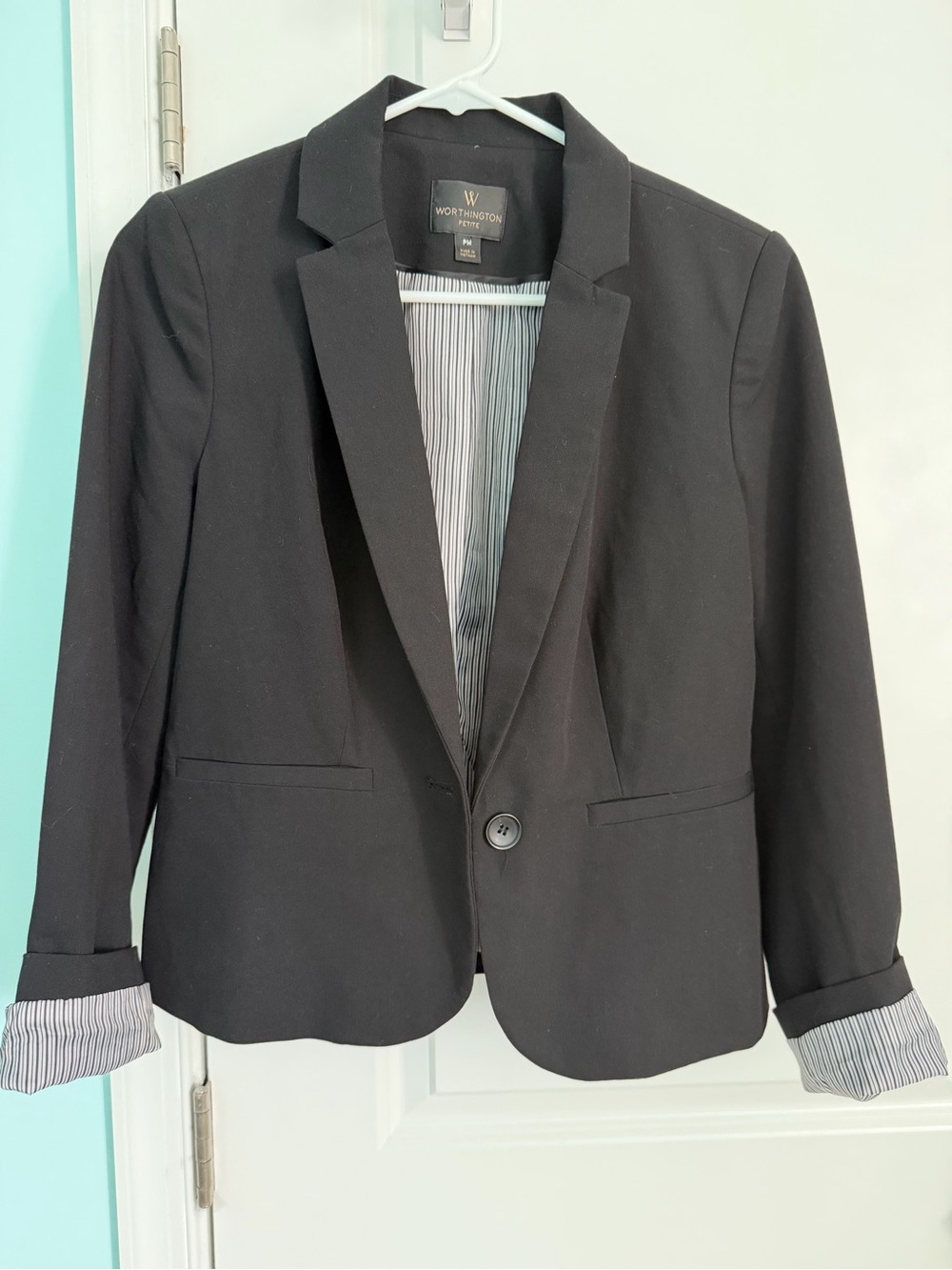 Worthington Black Women's Single-Button Tailored Blazer